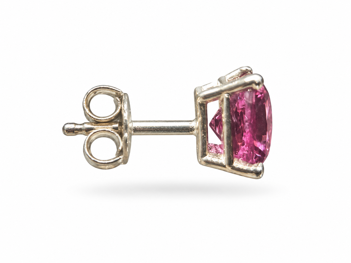 Casa Lugo | Tanzanian Malaia Garnets set in 14K White Gold Stud Earrings