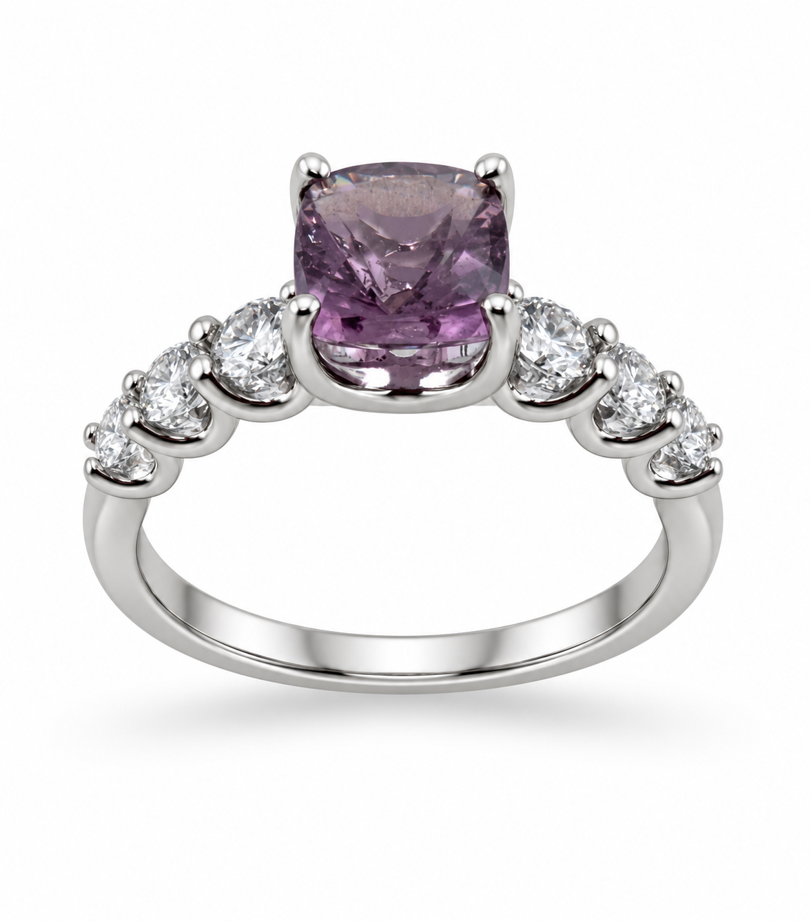 1.44 Ct Natural Color Shift Spinel from Sri Lanka set in 14k white gold