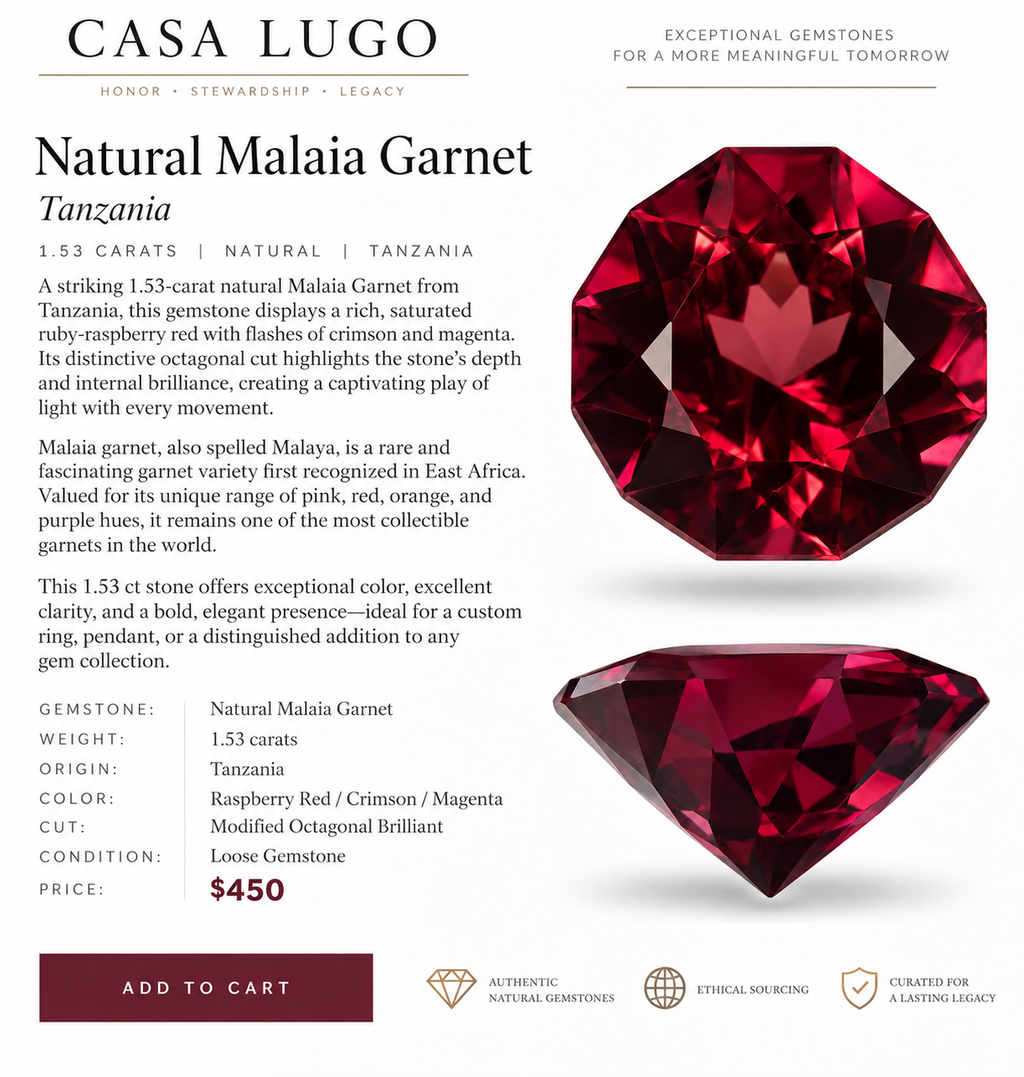1.53 Carats | Natural Malaia Garnet - Tanzania