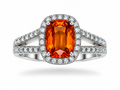 3.29 Ct Natural Spessartite Garnet Ring from Madagascar – 925 Sterling Silver