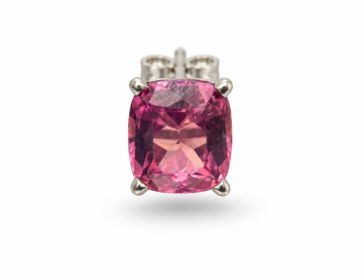 Casa Lugo | Tanzanian Malaia Garnets set in 14K White Gold Stud Earrings