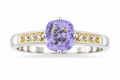 Lavender Hackmanite Ring • 925 Sterling Silver with Gold-Plated Details