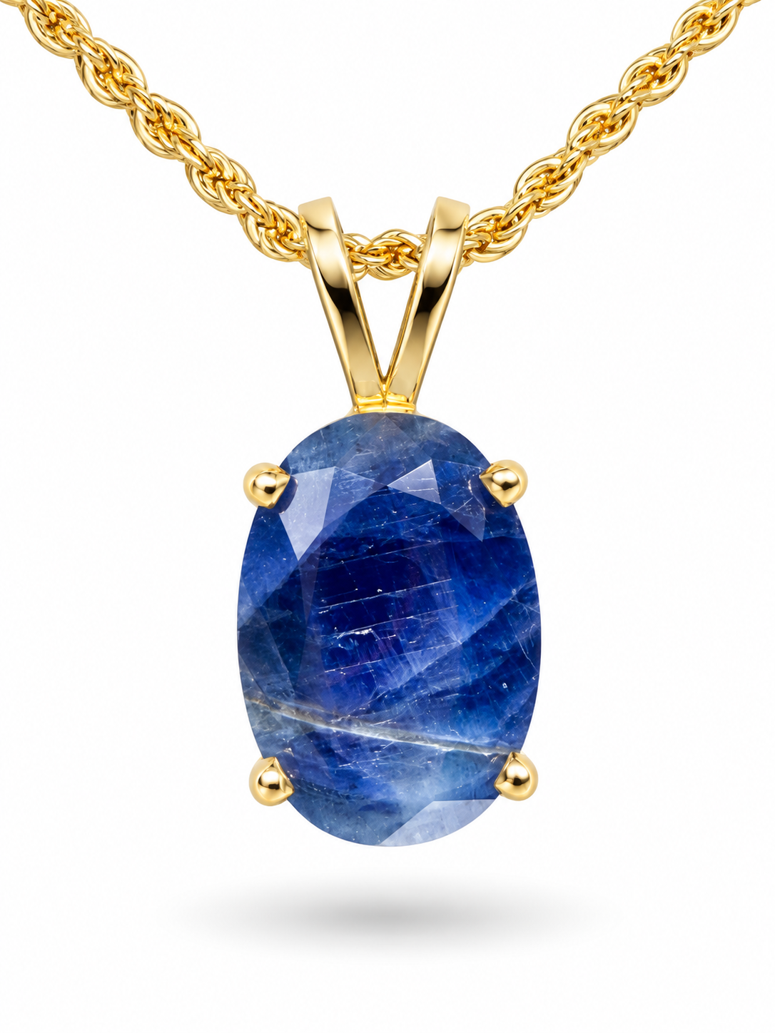 10.00 Ct Natural Royal Blue Sapphire • Afghanistan • Solid 10K Yellow Gold