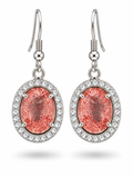2.50 CTW Natural Strawberry Quartz Earrings • 925 Sterling Silver