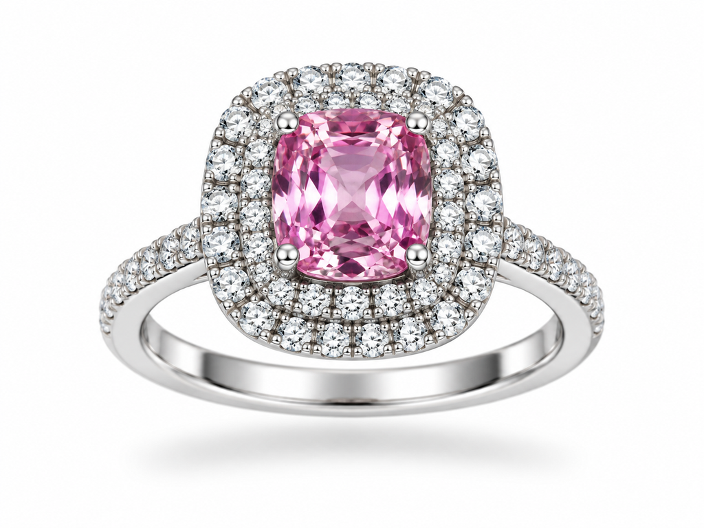 2.26 Ct Natural Pink Tourmaline Ring from Afghanistan – 925 Sterling Silver