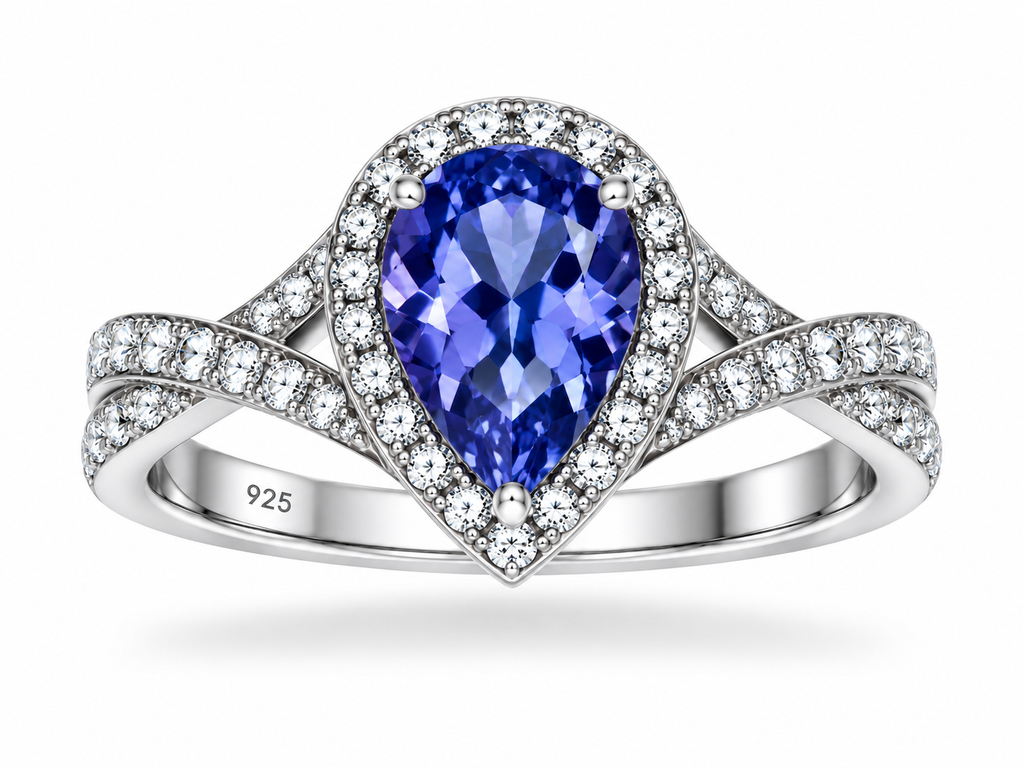 1.35 Ct Natural Tanzanite Ring from Tanzania – 925 Sterling Silver