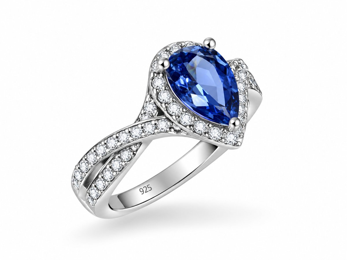 1.35 Ct Natural Tanzanite Ring from Tanzania – 925 Sterling Silver