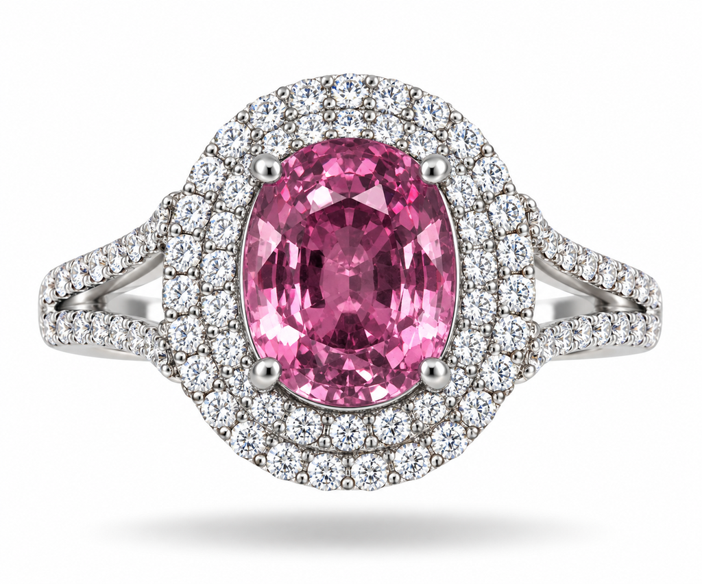 4.22 Ct Natural Pink Tourmaline Ring — Afghanistan | 925 Sterling Silver