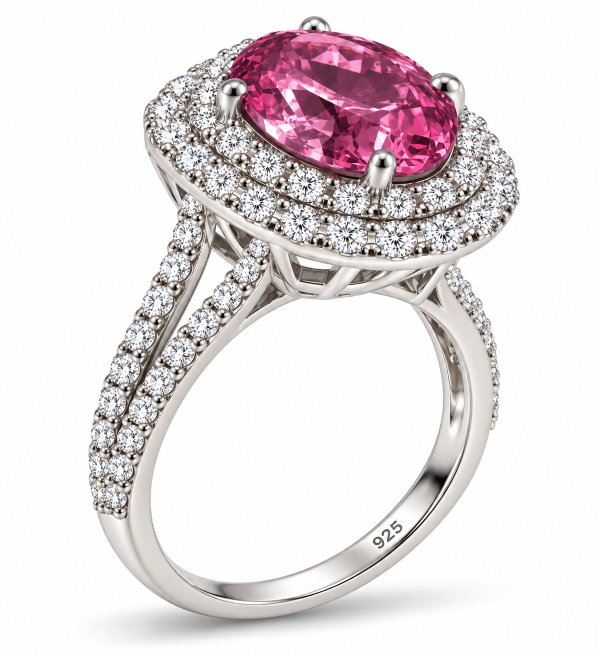 4.22 Ct Natural Pink Tourmaline Ring — Afghanistan | 925 Sterling Silver
