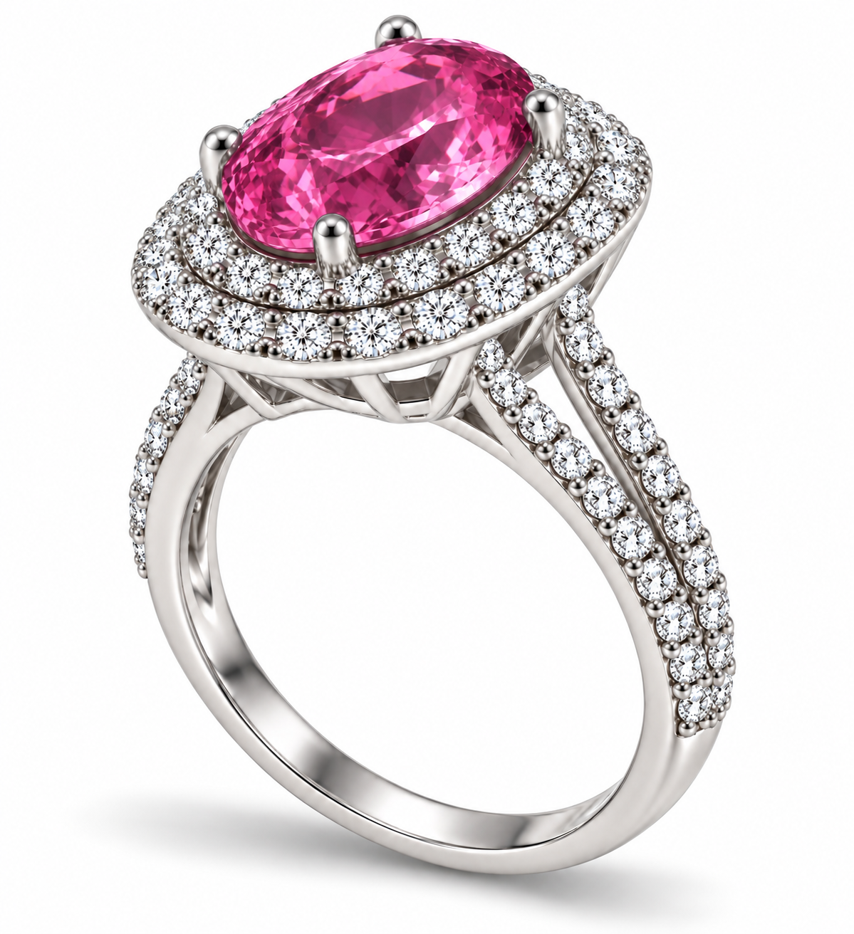 4.22 Ct Natural Pink Tourmaline Ring — Afghanistan | 925 Sterling Silver
