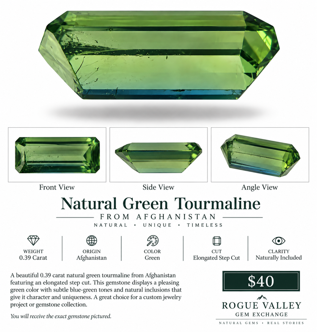 0.39 Carat Natural Green Tourmaline from Afghanistan